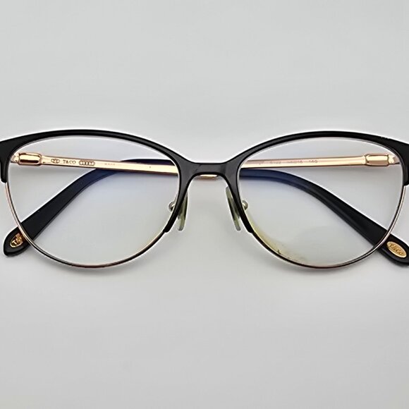 Tiffany & Co TF1127 6122 Polished Black Gold Cat Eye Eyeglasses Frame w/ Case - Picture 13 of 16